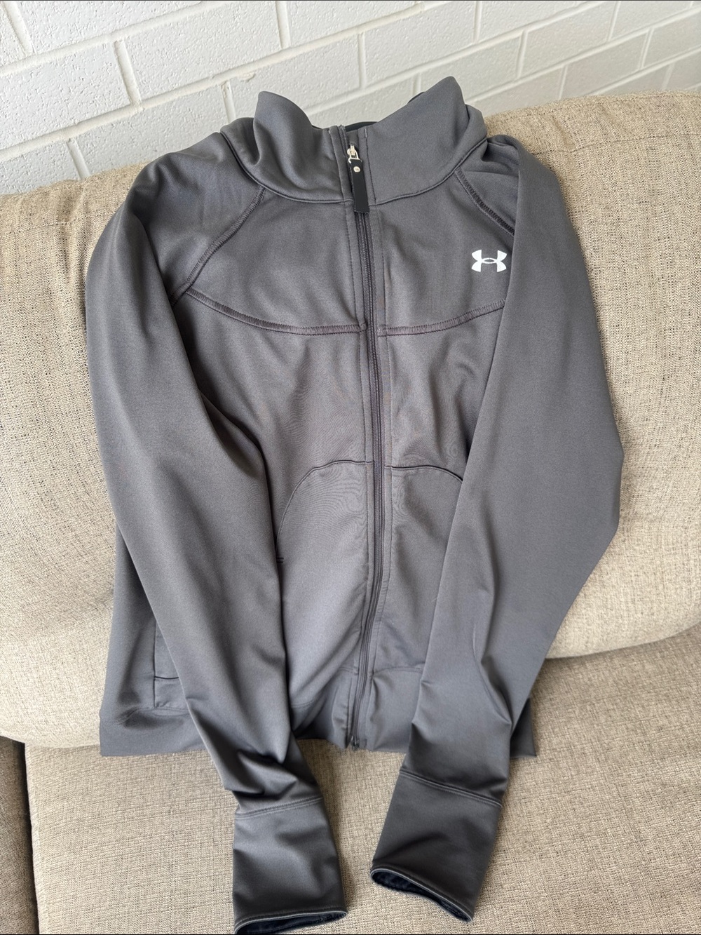 Under Armour Womens Dark Gray Full-Zip Athletic Jacket